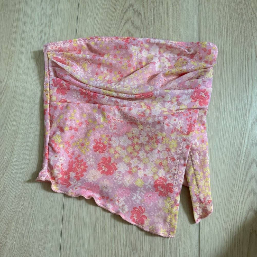 Pink Floral Tube Top